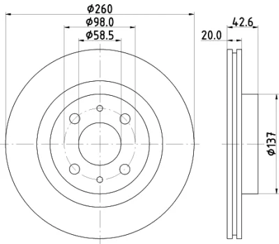 50370 BEHR/HELLA/PAGID Тормозной диск