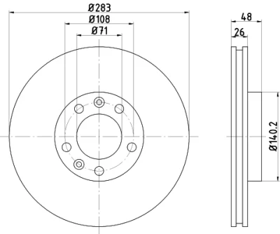 50621 BEHR/HELLA/PAGID Тормозной диск