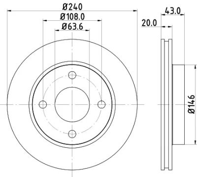 51023 BEHR/HELLA/PAGID Тормозной диск