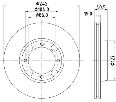 51201 BEHR/HELLA/PAGID Тормозной диск