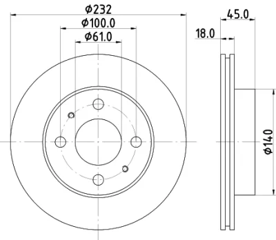 52334 BEHR/HELLA/PAGID Тормозной диск