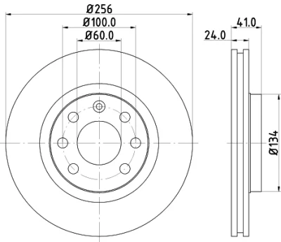 52415 BEHR/HELLA/PAGID Тормозной диск