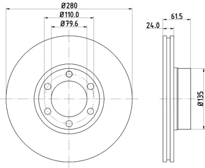 52436 BEHR/HELLA/PAGID Тормозной диск