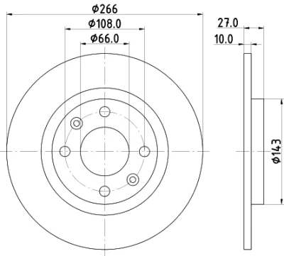 52504 BEHR/HELLA/PAGID Тормозной диск