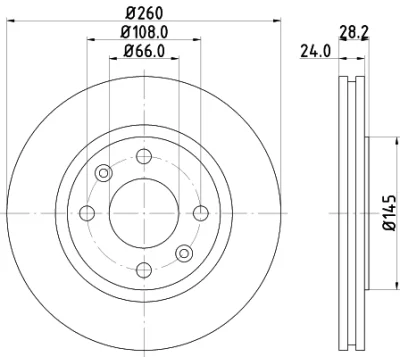 52517 BEHR/HELLA/PAGID Тормозной диск
