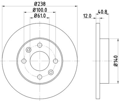 52803 BEHR/HELLA/PAGID Тормозной диск