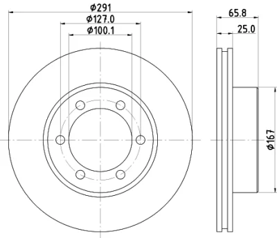 53633 BEHR/HELLA/PAGID Тормозной диск