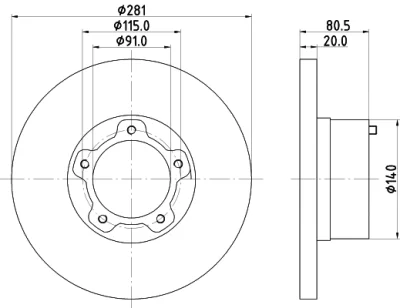 53906 BEHR/HELLA/PAGID Тормозной диск