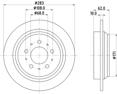 54029 BEHR/HELLA/PAGID Тормозной диск
