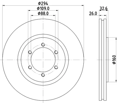 54626 BEHR/HELLA/PAGID Тормозной диск