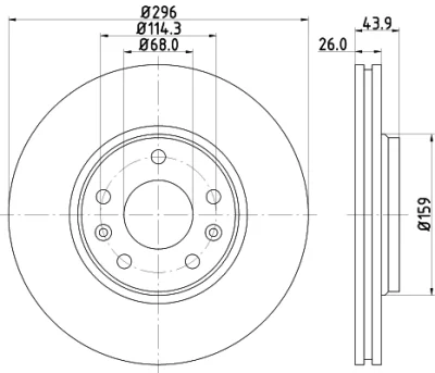 54956 BEHR/HELLA/PAGID Тормозной диск