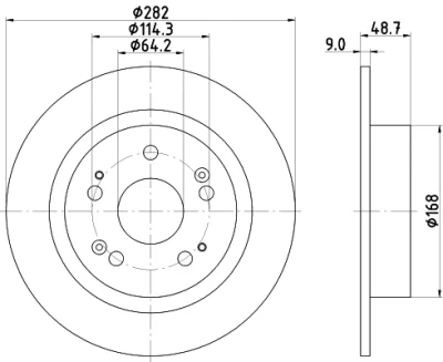 55043 BEHR/HELLA/PAGID Тормозной диск