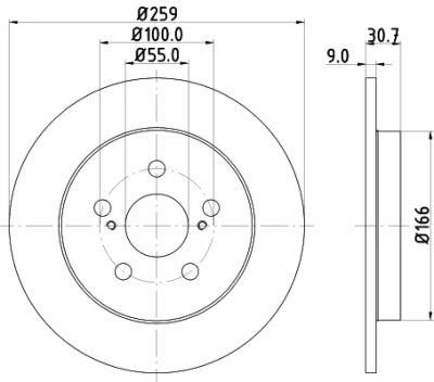 55240 BEHR/HELLA/PAGID Тормозной диск