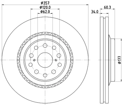 55243 BEHR/HELLA/PAGID Тормозной диск