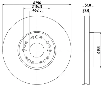 55375HC BEHR/HELLA/PAGID Тормозной диск