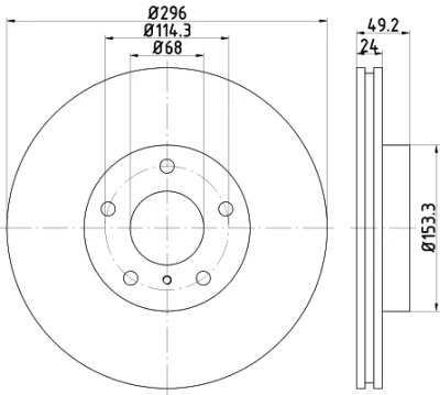 55440 BEHR/HELLA/PAGID Тормозной диск