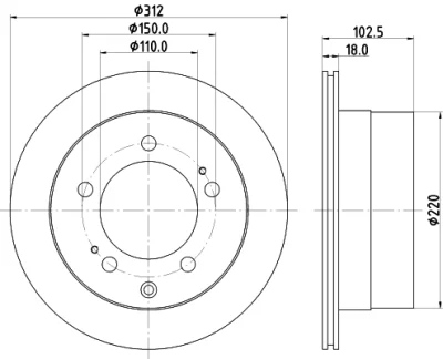 55494 BEHR/HELLA/PAGID Тормозной диск