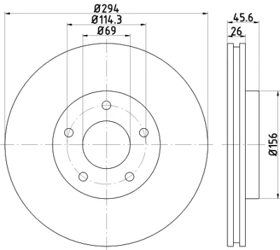 55576 BEHR/HELLA/PAGID Тормозной диск