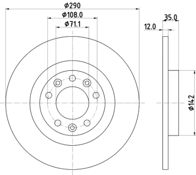 55673 BEHR/HELLA/PAGID Тормозной диск