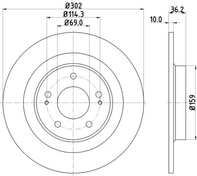 55674 BEHR/HELLA/PAGID Тормозной диск