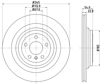 55840 BEHR/HELLA/PAGID Тормозной диск