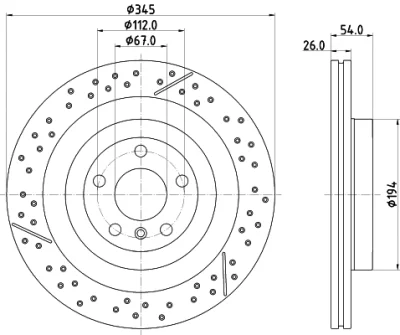 56079HC BEHR/HELLA/PAGID Тормозной диск