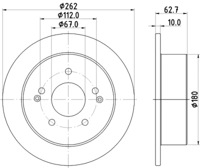 56222 BEHR/HELLA/PAGID Тормозной диск