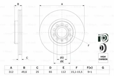 Тормозной диск BOSCH 0 986 479 058