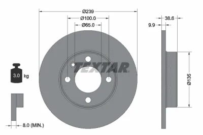Тормозной диск TEXTAR 92009300