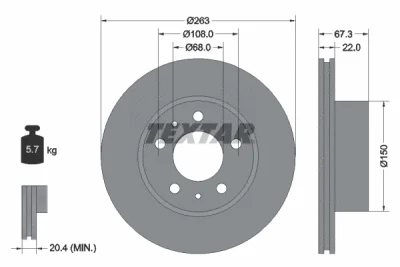 Тормозной диск TEXTAR 92018600