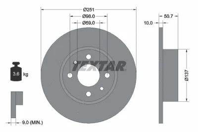 Тормозной диск TEXTAR 92034203