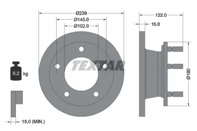 92038900 TEXTAR Тормозной диск