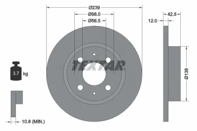 Тормозной диск TEXTAR 92039100