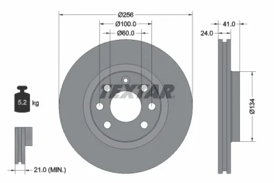 Тормозной диск TEXTAR 92039203