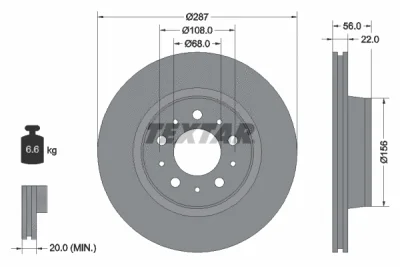 Тормозной диск TEXTAR 92051300