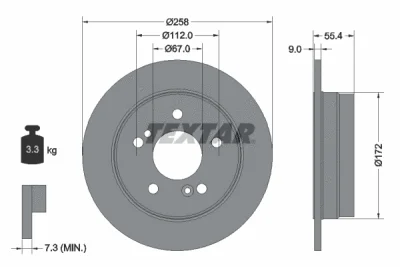 Тормозной диск TEXTAR 92059503