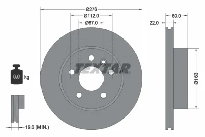 92074403 TEXTAR Тормозной диск