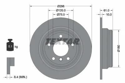 92076603 TEXTAR Тормозной диск