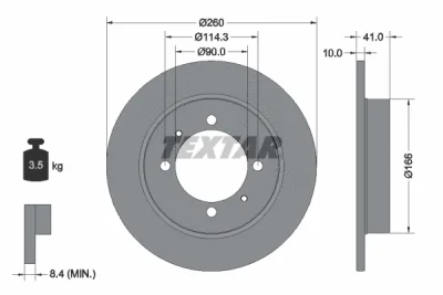 Тормозной диск TEXTAR 92083003