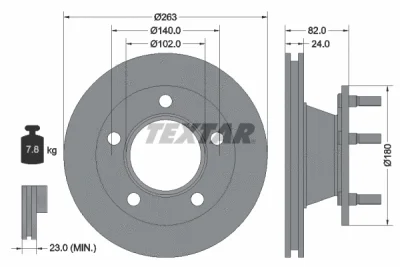 92087300 TEXTAR Тормозной диск