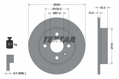 92092003 TEXTAR Тормозной диск