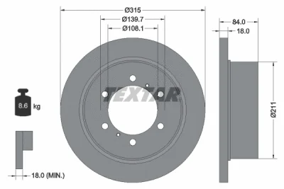 Тормозной диск TEXTAR 92093100