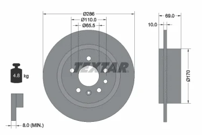 Тормозной диск TEXTAR 92100200