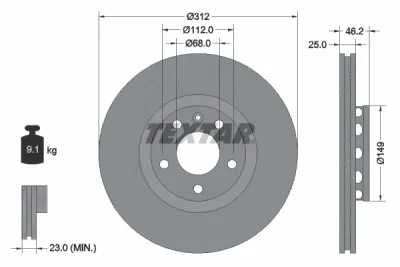 92106105 TEXTAR Тормозной диск