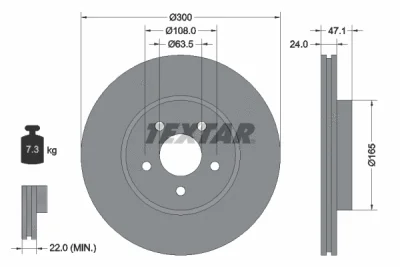 92109603 TEXTAR Тормозной диск