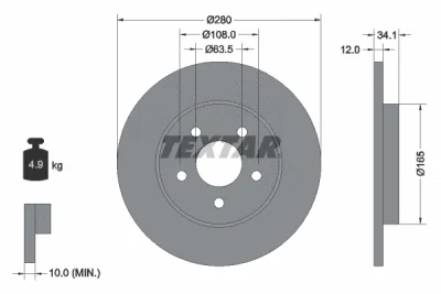 92109703 TEXTAR Тормозной диск