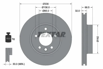 92121605 TEXTAR Тормозной диск