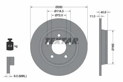 92130600 TEXTAR Тормозной диск