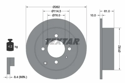 92130900 TEXTAR Тормозной диск