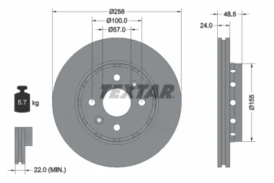 Тормозной диск TEXTAR 92131100